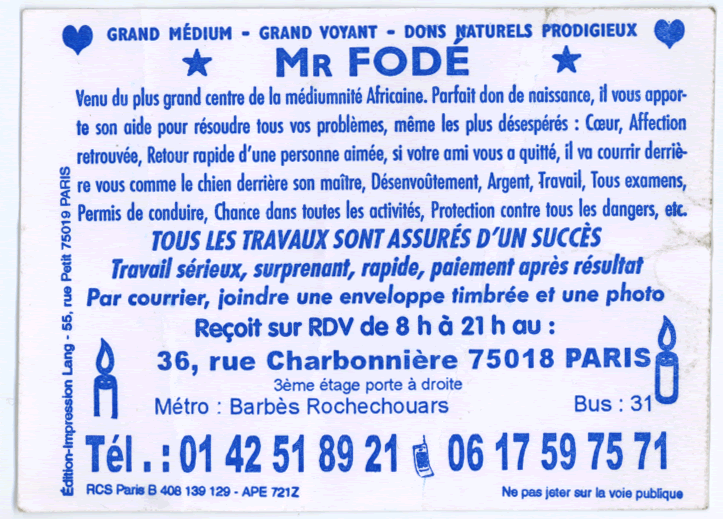 Monsieur FODÉ, Paris