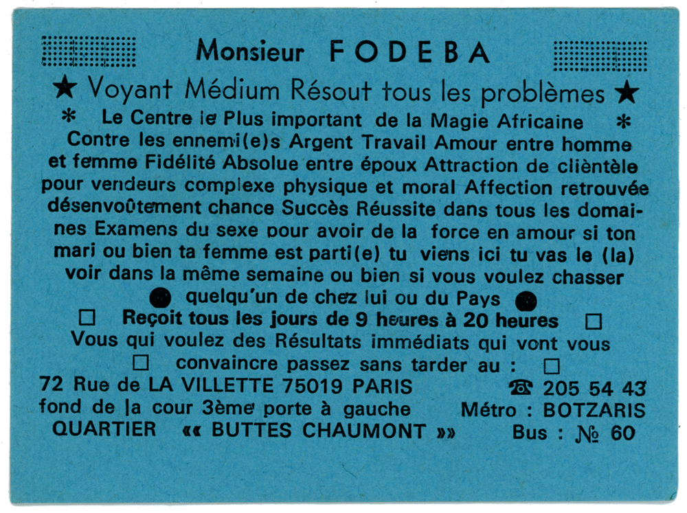 Monsieur FODEBA, Paris
