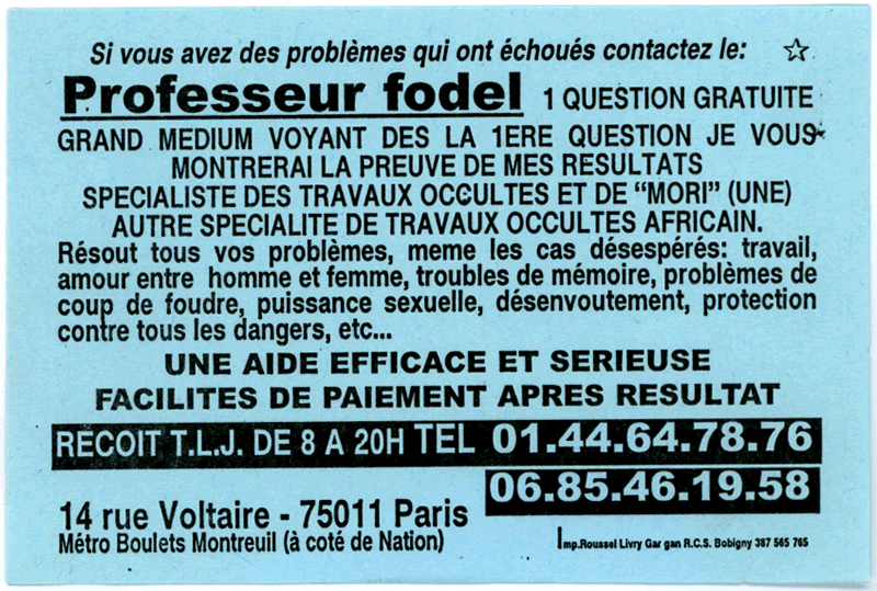 Professeur fodel, Paris