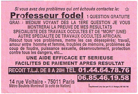 Professeur fodel, Paris