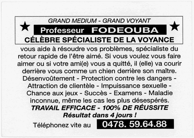 Professeur FODEOUBA, Belgique