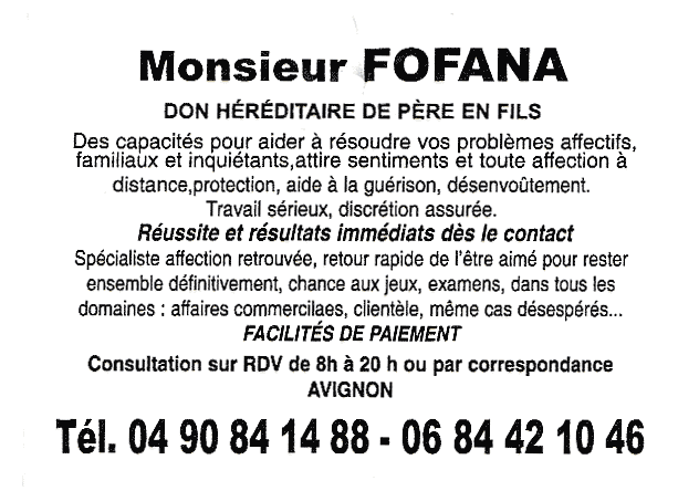 Monsieur FOFANA, Avignon