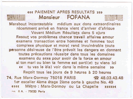 Monsieur FOFANA, Paris