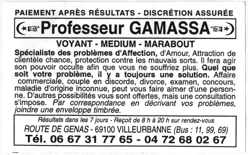 Monsieur GAMASSA, Villeurbanne