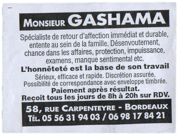 Cliquez pour voir la fiche dtaille de GASHAMA