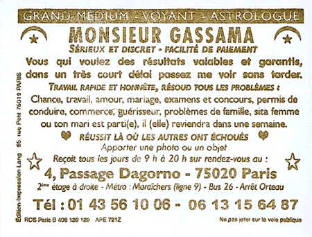 Monsieur GASSAMA, Paris