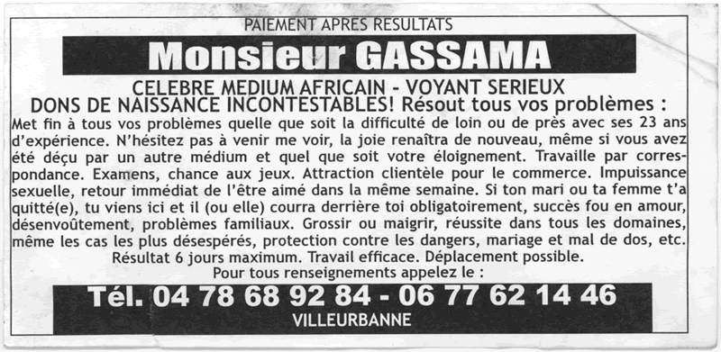 Monsieur GASSAMA, Villeurbanne