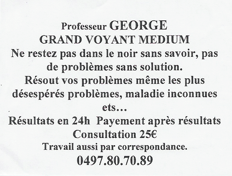 Professeur GEORGE, Belgique