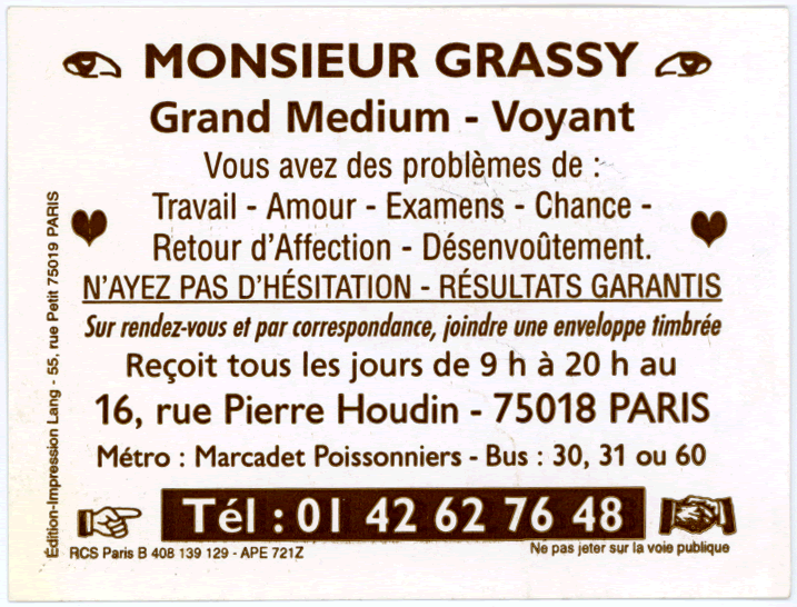 Monsieur GRASSY, Paris