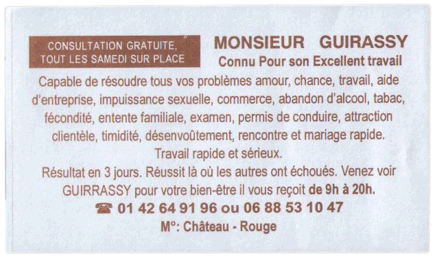 Monsieur GUIRASSY, Paris