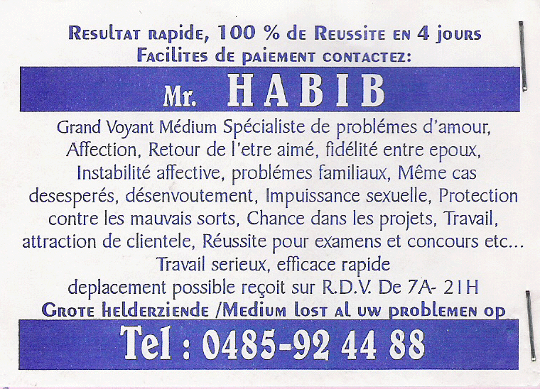 Monsieur HABIB, Belgique