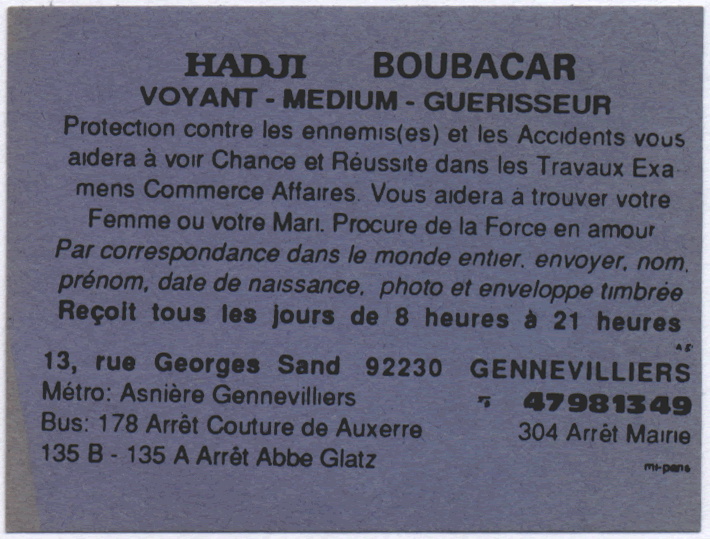  HADJI BOUBACAR, Hauts de Seine