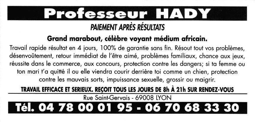 Professeur HADY, Lyon