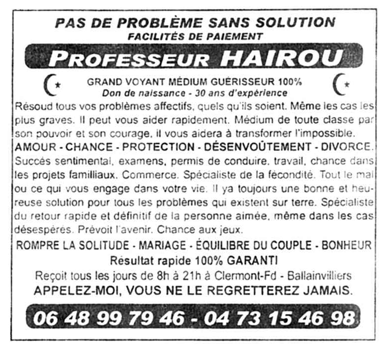 Professeur HAIROU, Clermont-Ferrand