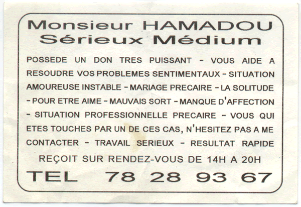 Cliquez pour voir la fiche dtaille de HAMADOU