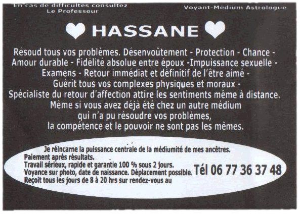 Cliquez pour voir la fiche dtaille de HASSANE