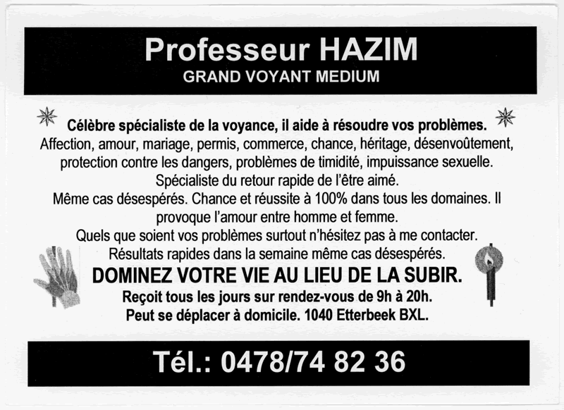 Professeur HAZIM, Belgique