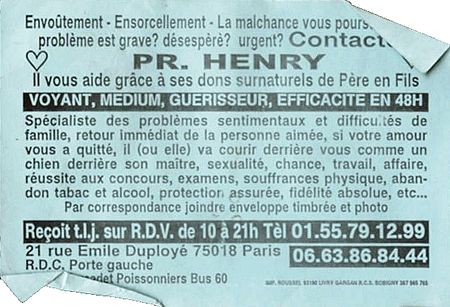 Professeur HENRY, Paris