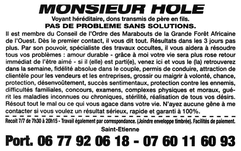 Monsieur HOLE, Saint-Etienne