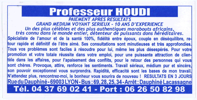 Professeur HOUDI, Lyon