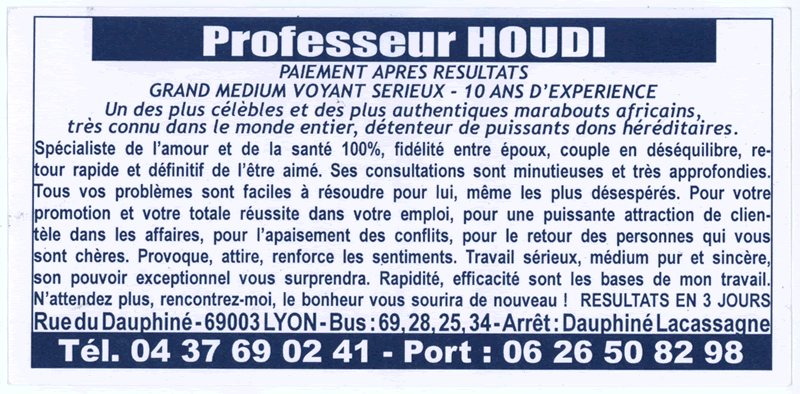 Professeur HOUDI, Lyon