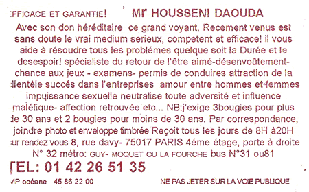Monsieur HOUSSENI DAOUDA, Paris