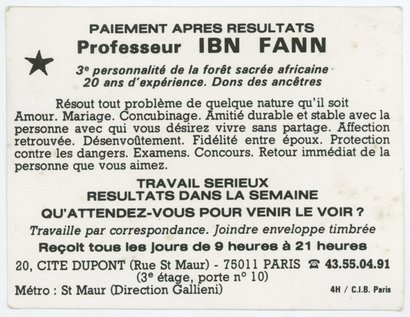 Professeur IBN FANN, Paris