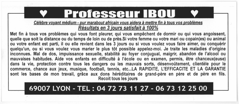 Professeur IBOU, Lyon