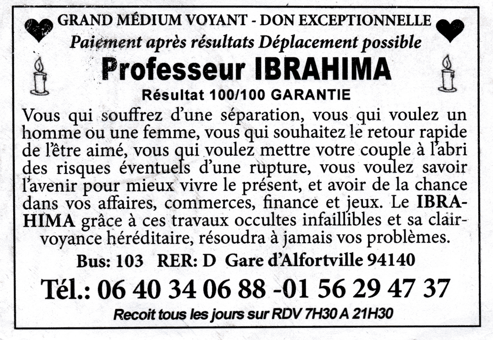 Professeur IBRAHIMA, Val de Marne
