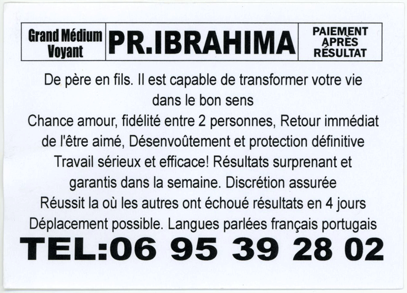 Professeur IBRAHIMA, (indtermin)