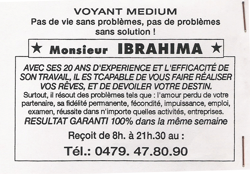 Monsieur IBRAHIMA, Belgique