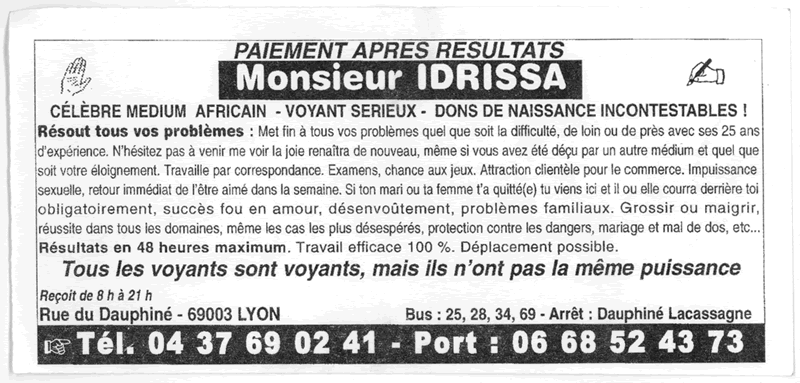 Cliquez pour voir la fiche dtaille de IDRISSA