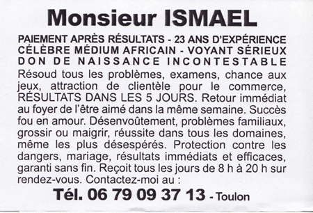 Monsieur ISMAEL, Var
