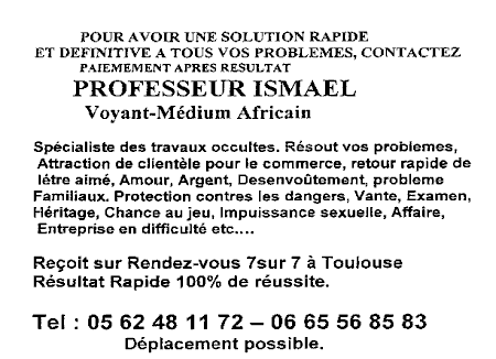 Cliquez pour voir la fiche dtaille de ISMAEL