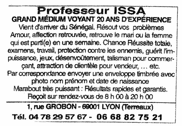 Cliquez pour voir la fiche dtaille de ISSA