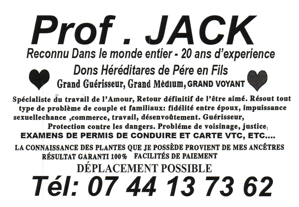 Professeur JACK, Paris