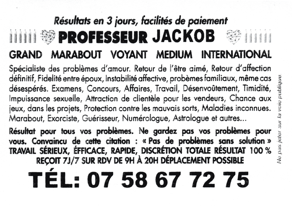 Cliquez pour voir la fiche dtaille de JACKOB