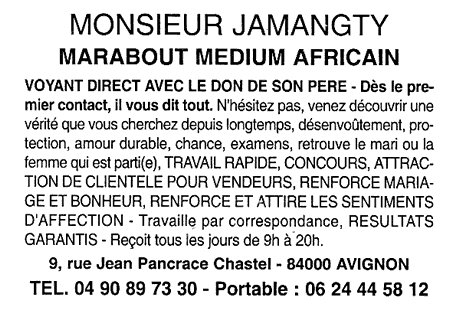 Monsieur JAMANGTY, Avignon