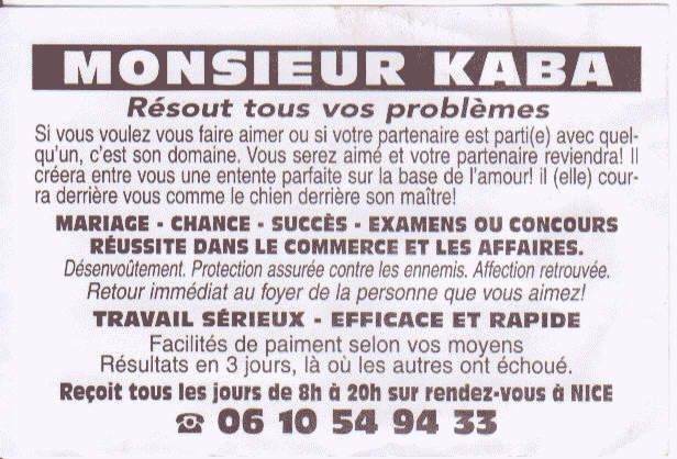 Monsieur KABA, Alpes-Maritimes