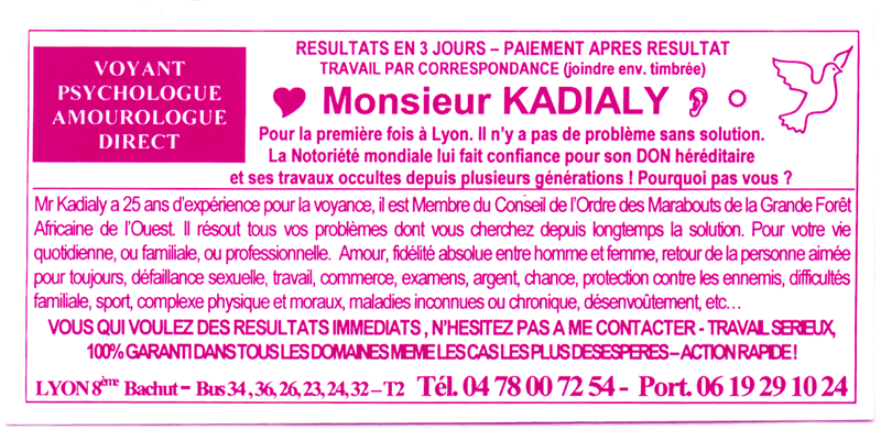 Cliquez pour voir la fiche dtaille de KADIALY