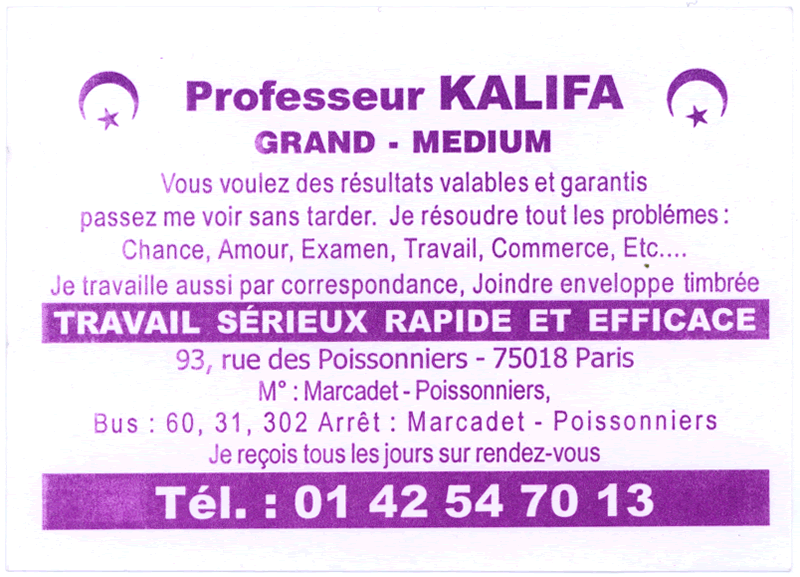 Professeur KALIFA, Paris