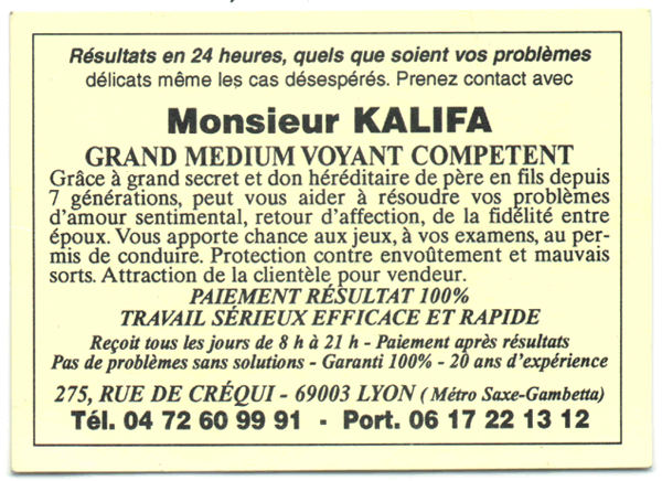 Monsieur KALIFA, Lyon