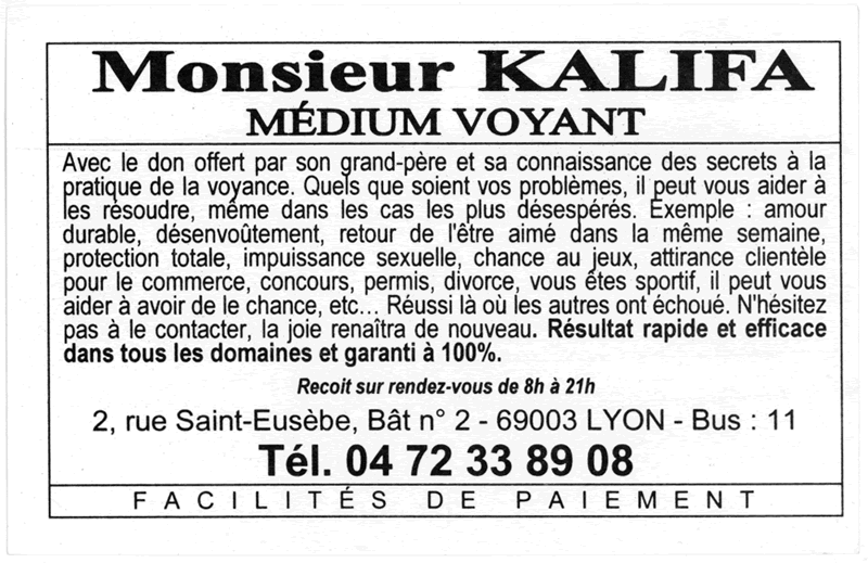 Monsieur KALIFA, Lyon