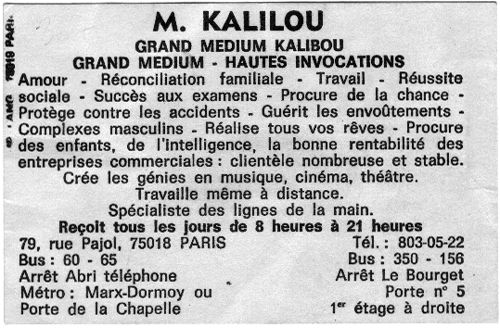 Monsieur KALILOU, Paris
