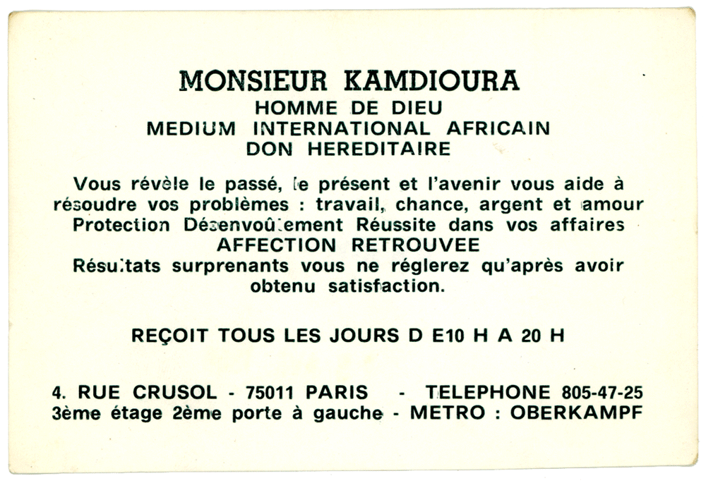 Monsieur KAMDIOURA, Paris