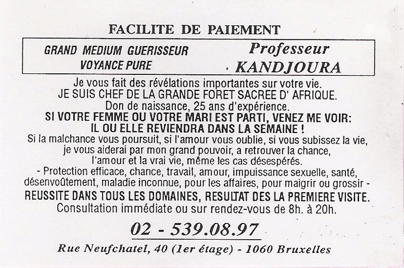 Professeur KANDJOURA, Belgique