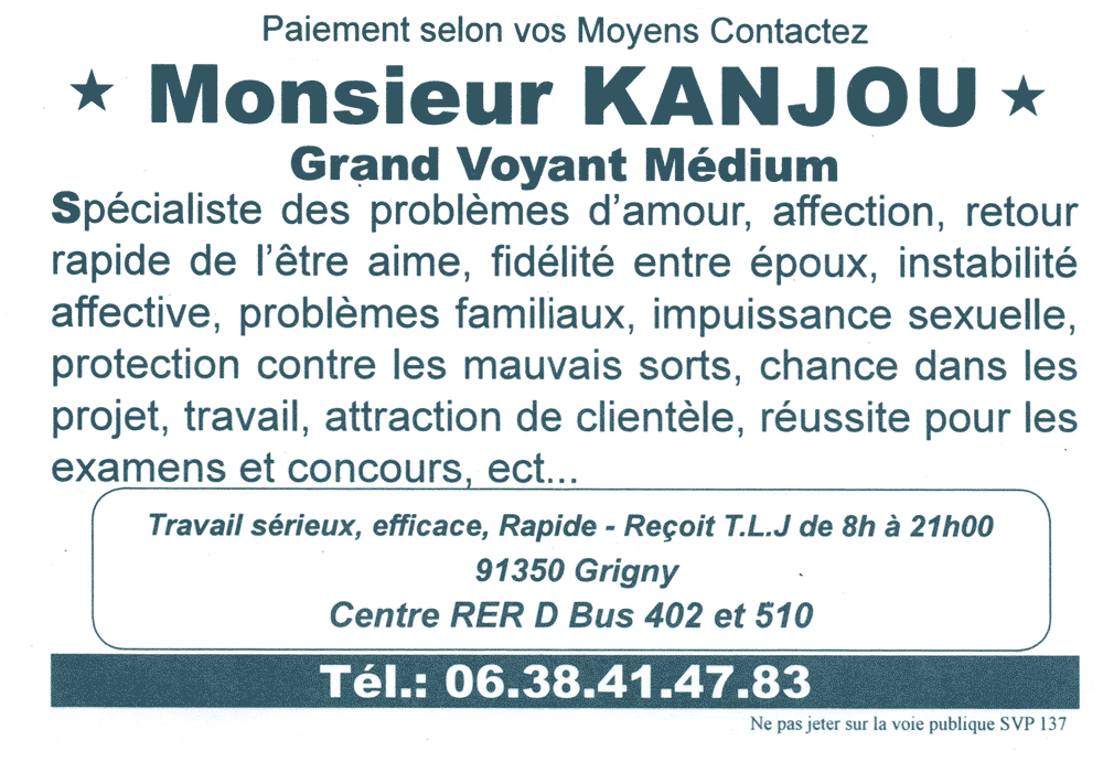 Monsieur KANJOU, Essonne