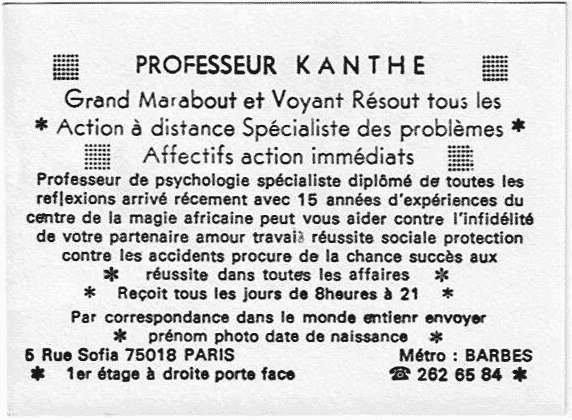 Professeur KANTHE, Paris