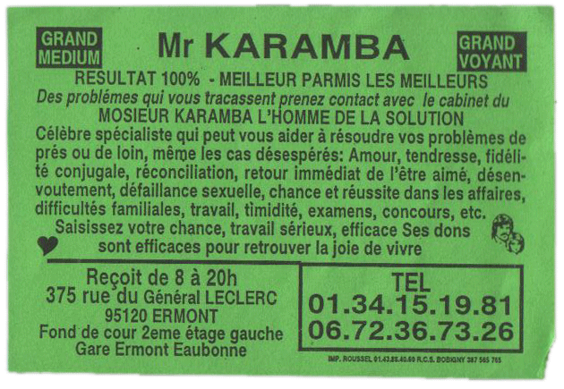 Cliquez pour voir la fiche détaillée de KARAMBA problème image