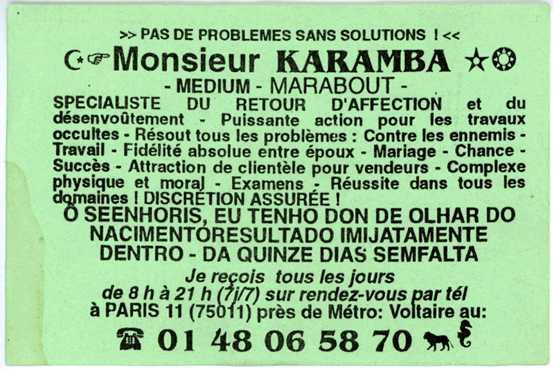 Monsieur KARAMBA, Paris